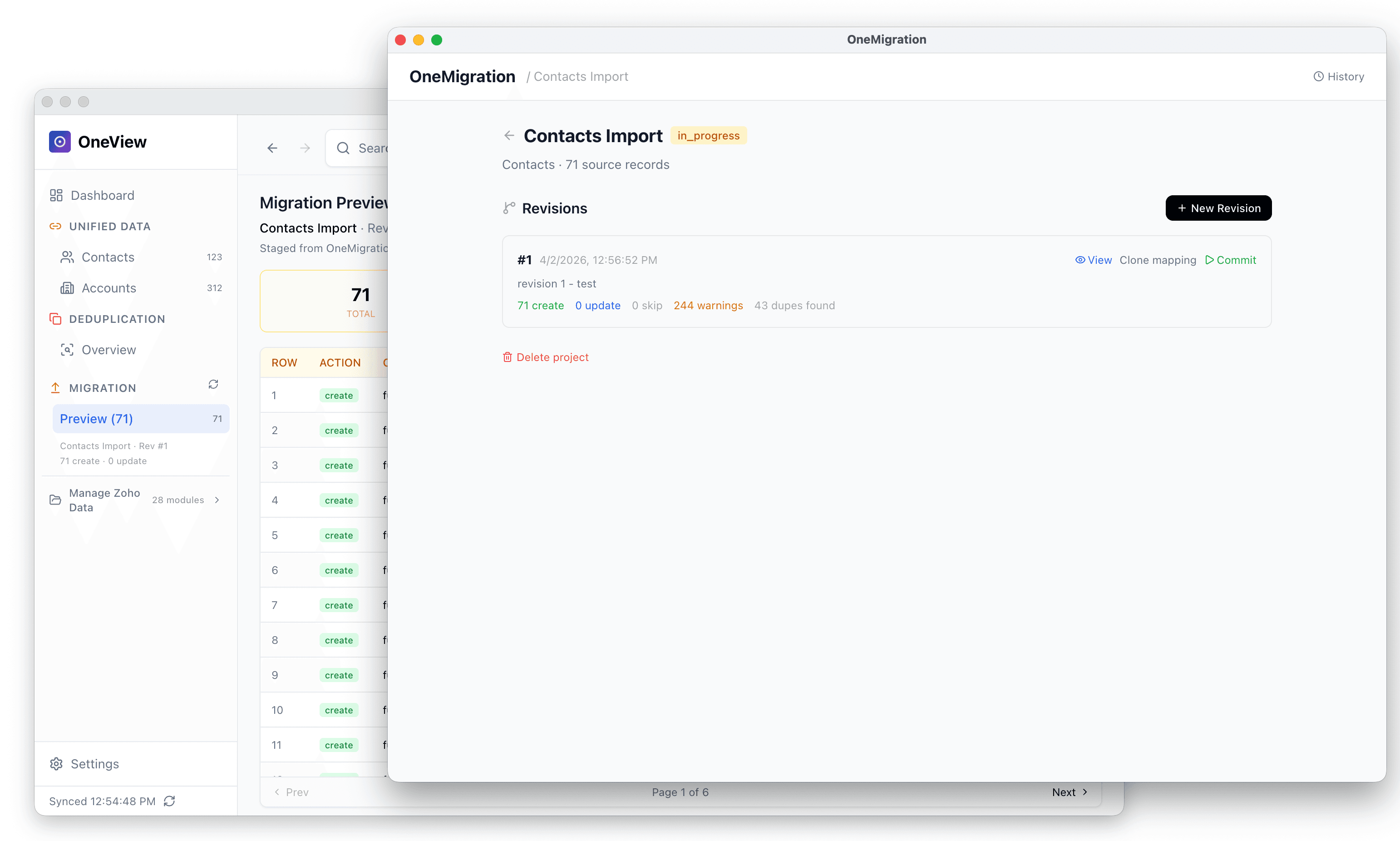 OneMigration — Migrate your data into Zoho